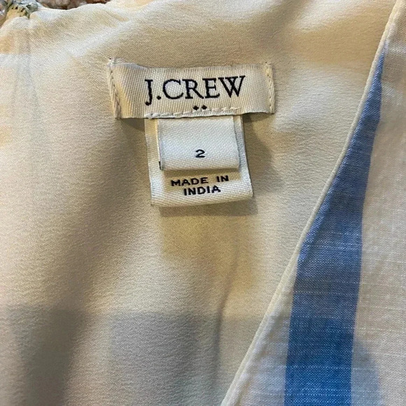 J. Crew | Blue / White Striped Faux Wrap Dress - Picture 7 of 11